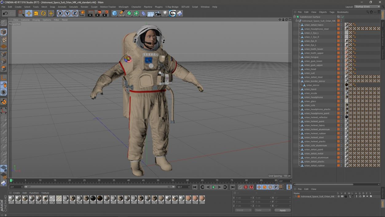 Astronaut Space Suit Orlan MK 3D model