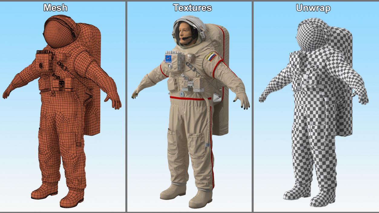 Astronaut Space Suit Orlan MK 3D model