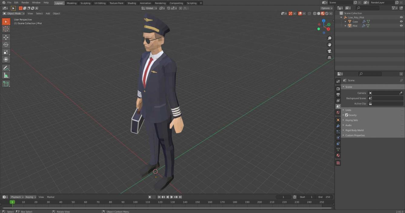 Low Poly Pilot 3D model