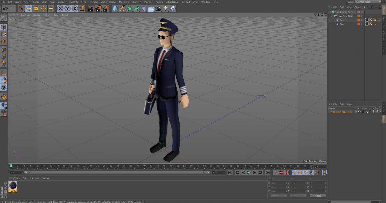 Low Poly Pilot 3D model