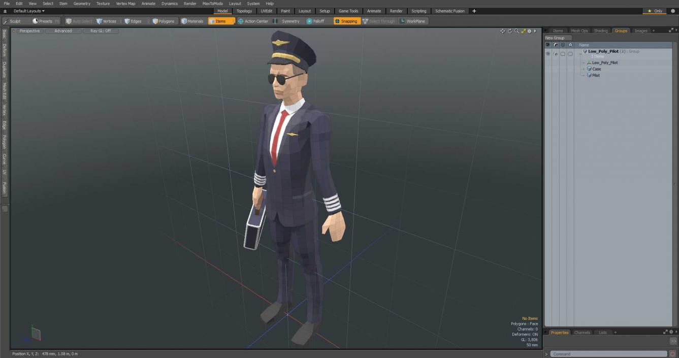 Low Poly Pilot 3D model