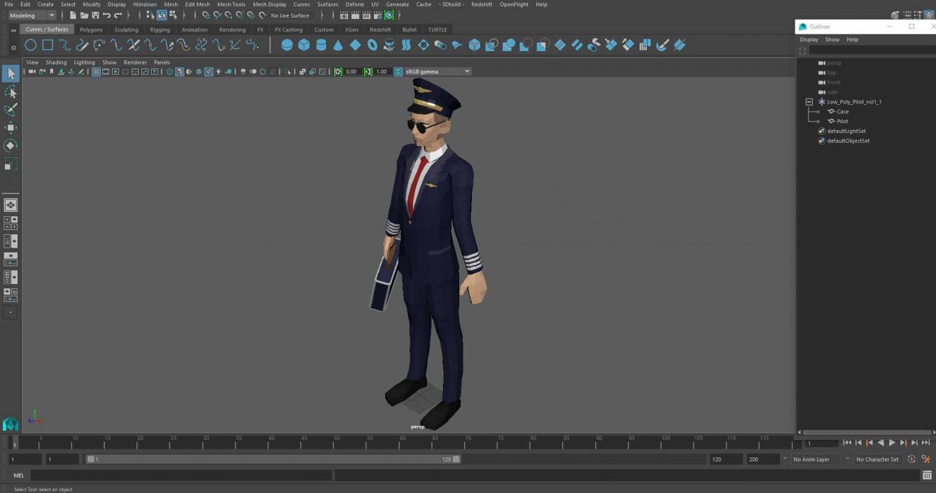 Low Poly Pilot 3D model