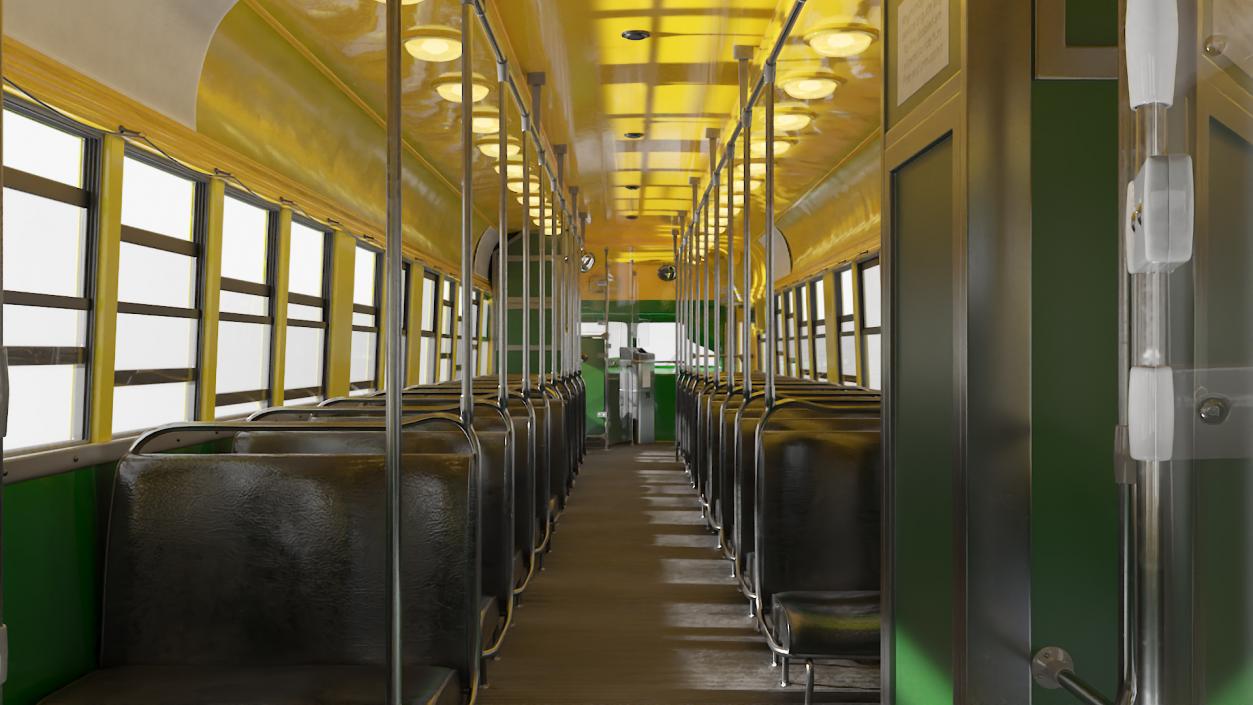 Antique Tram Yellow Blue 3D model