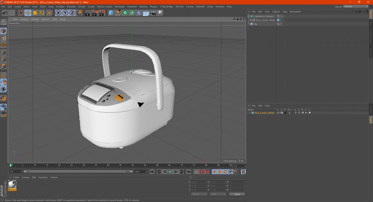 Rice Cooker White 3D