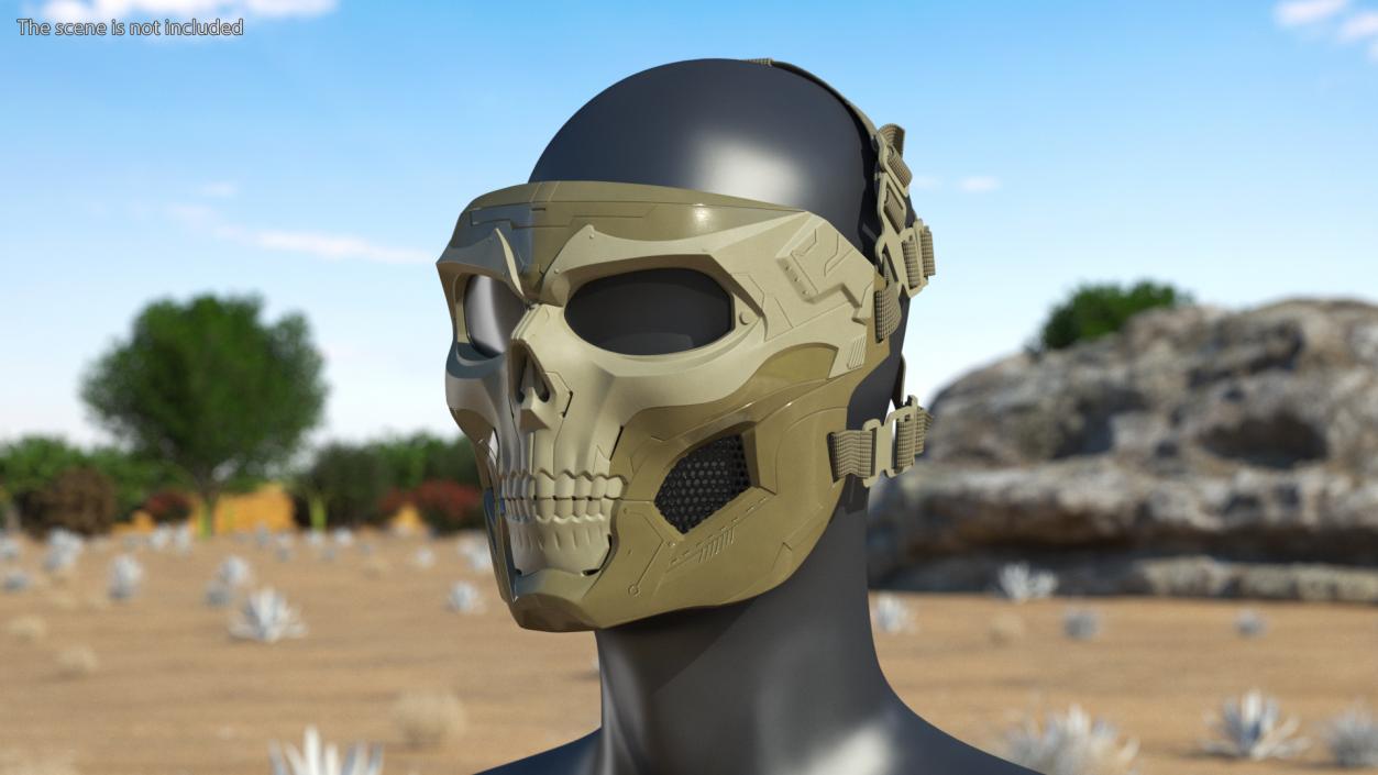 3D model Mask Tactical Skull Khaki