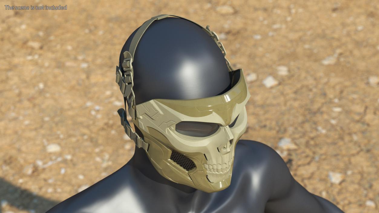 3D model Mask Tactical Skull Khaki