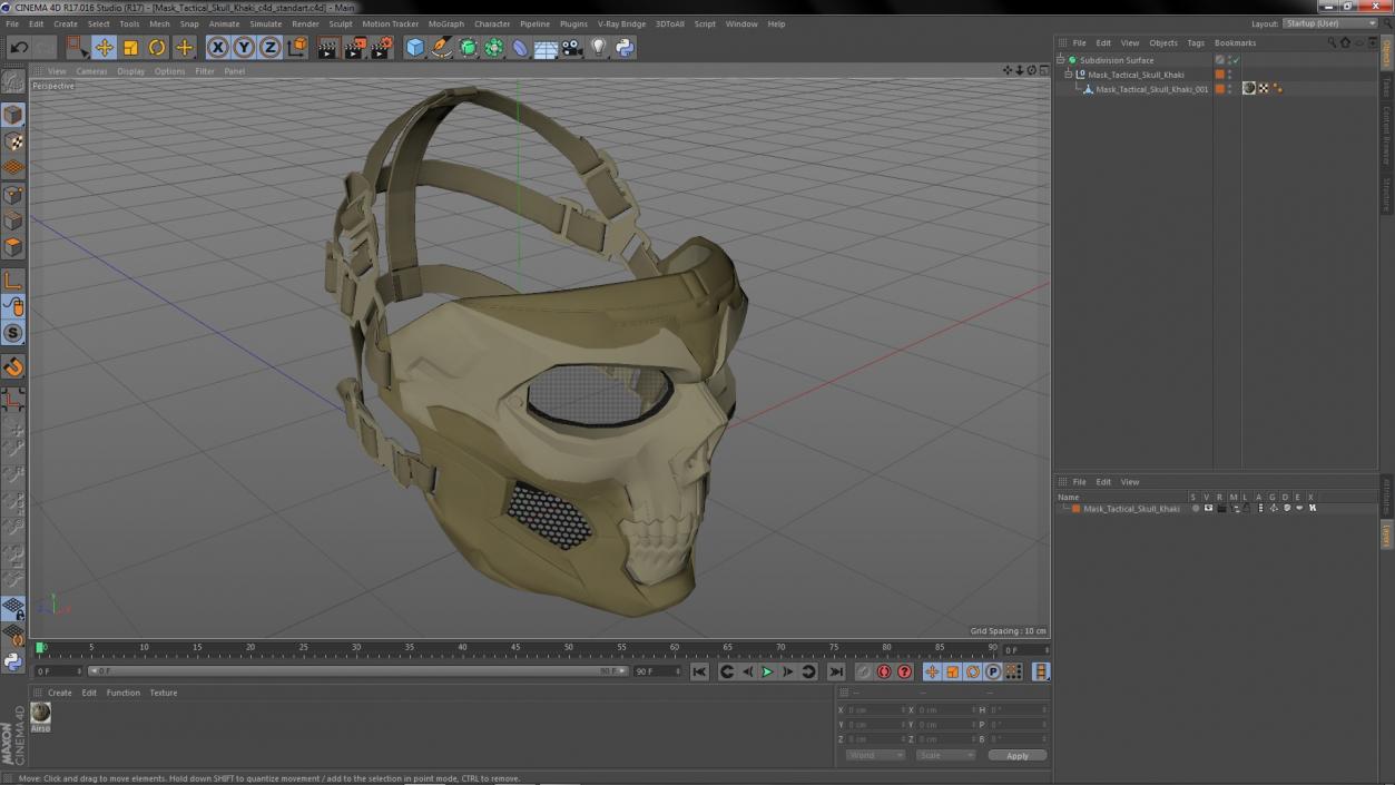 3D model Mask Tactical Skull Khaki