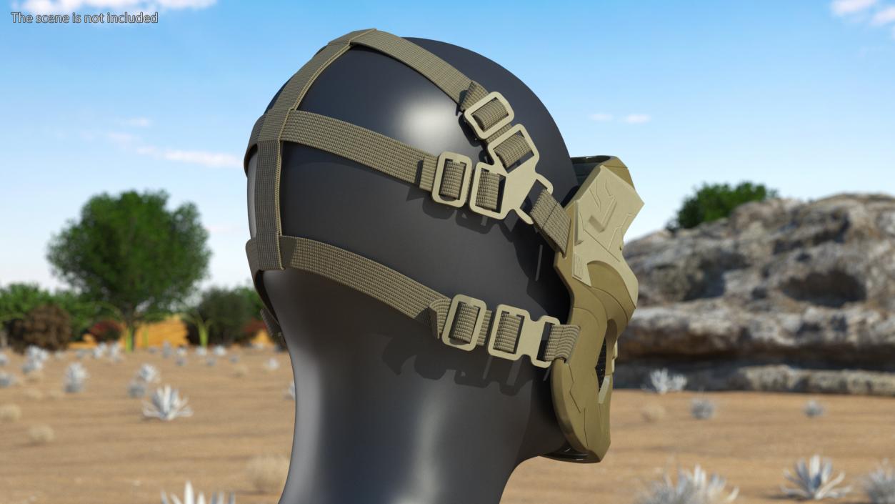 3D model Mask Tactical Skull Khaki