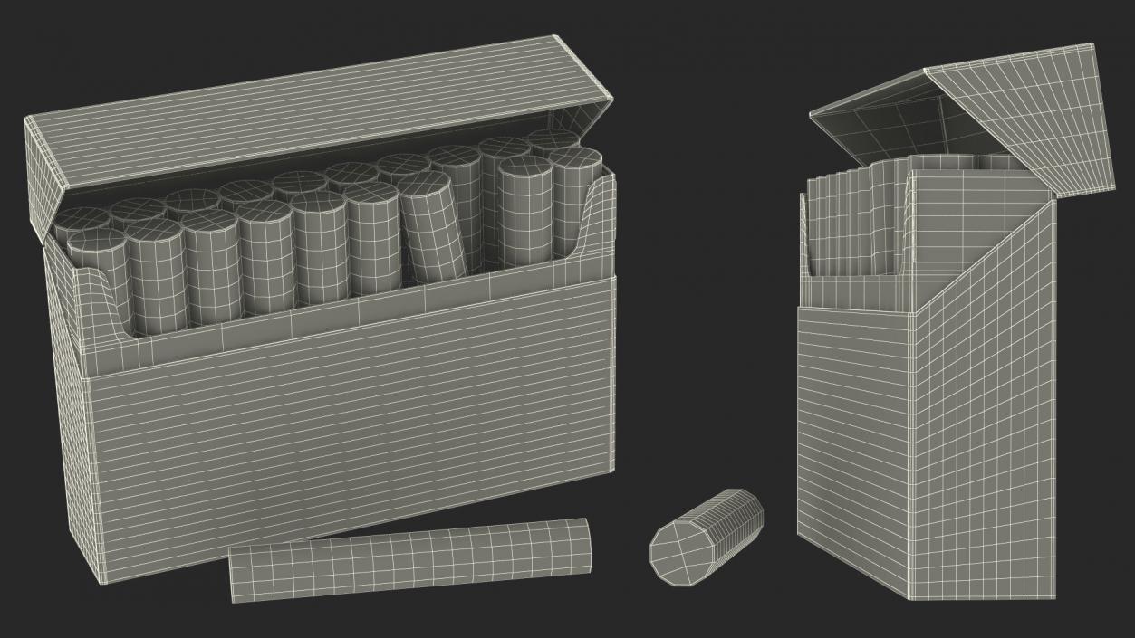 3D model Pack of Electronic Cigarettes Open with Stick