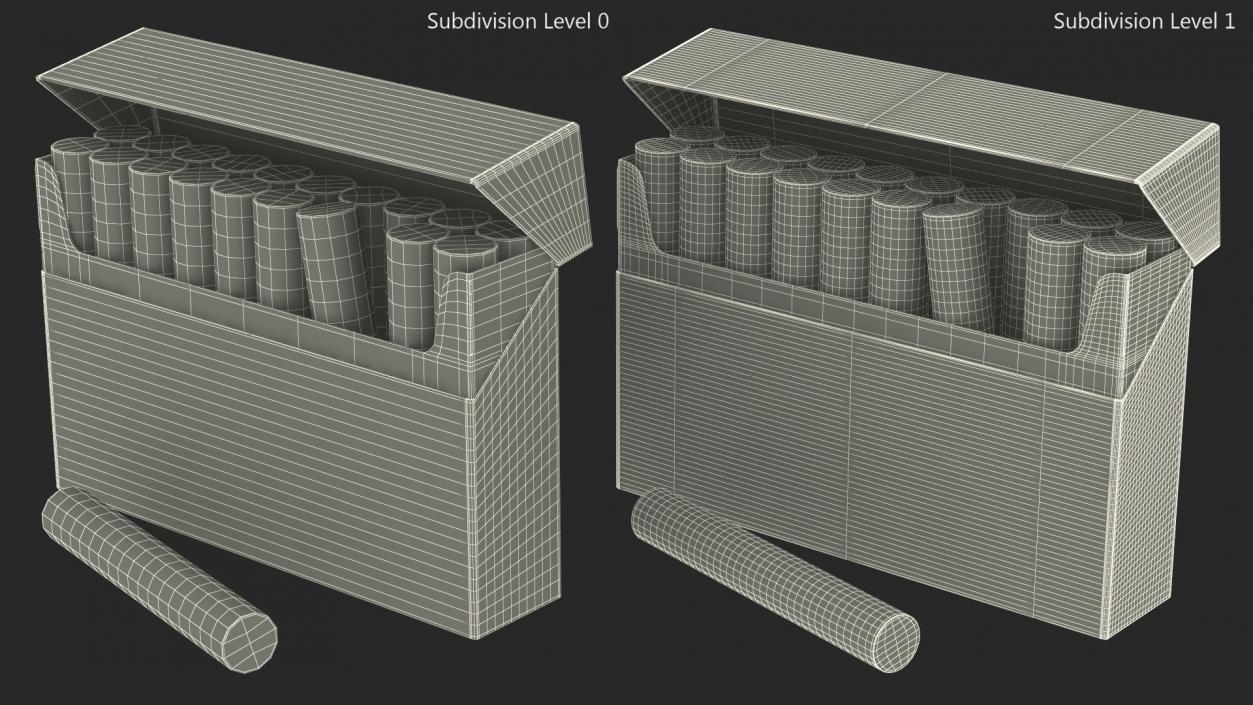 3D model Pack of Electronic Cigarettes Open with Stick