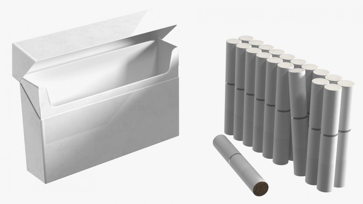 3D model Pack of Electronic Cigarettes Open with Stick