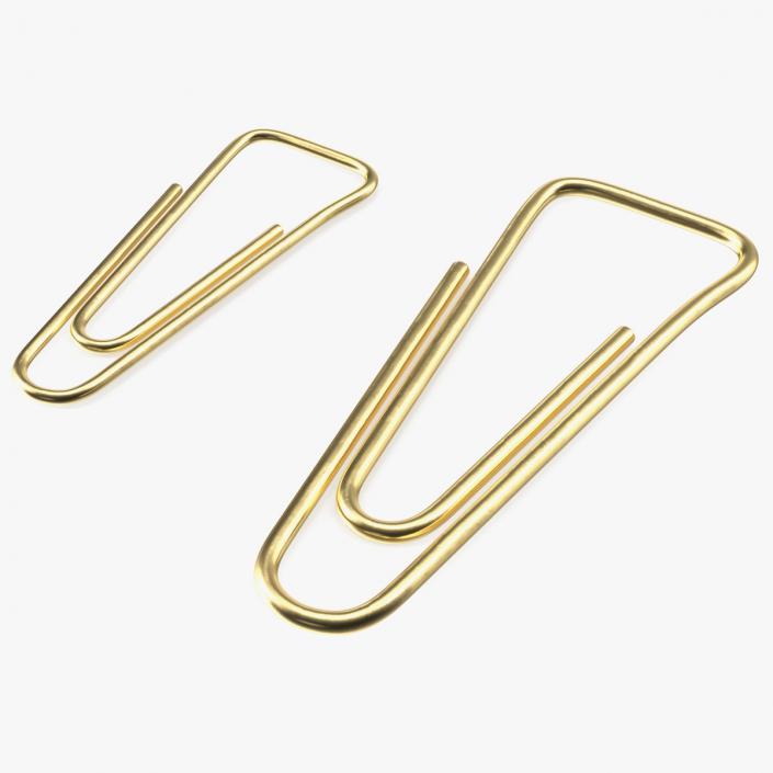 Paper Clip Triangular Shape Gold 3D