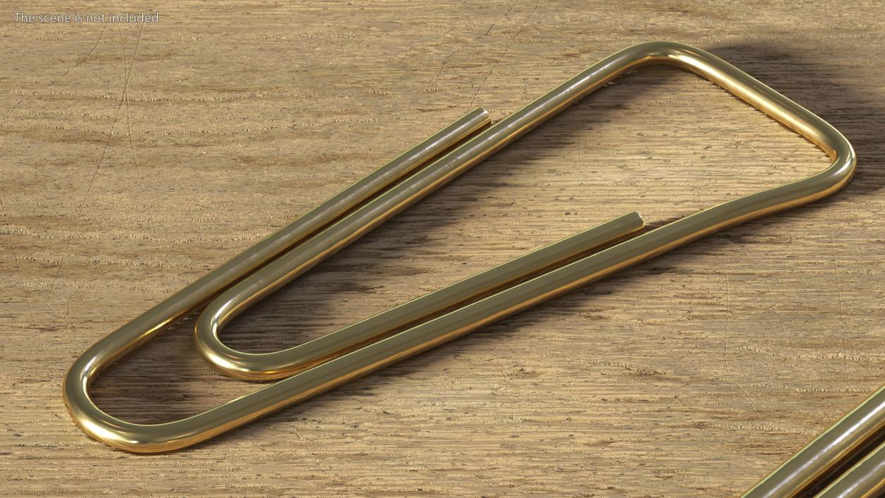 Paper Clip Triangular Shape Gold 3D