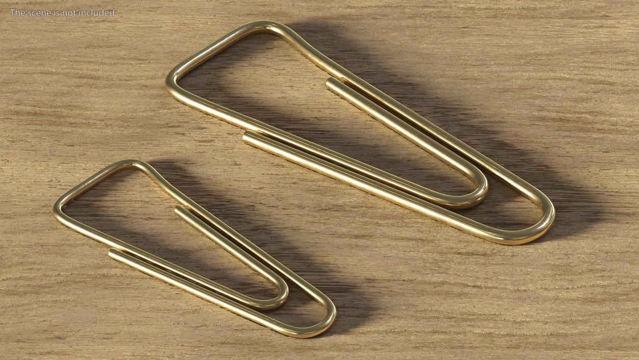 Paper Clip Triangular Shape Gold 3D