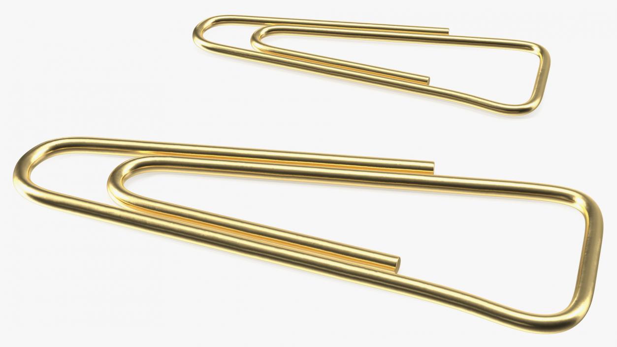 Paper Clip Triangular Shape Gold 3D