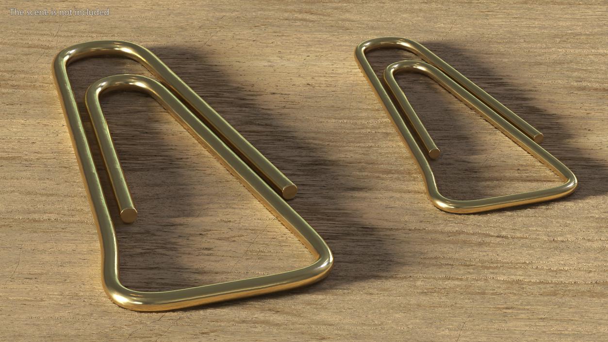 Paper Clip Triangular Shape Gold 3D