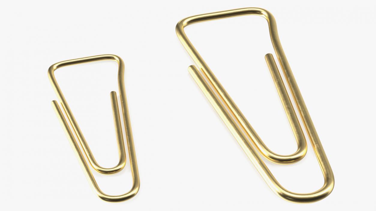 Paper Clip Triangular Shape Gold 3D