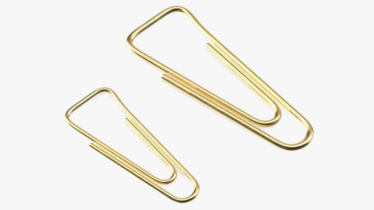 Paper Clip Triangular Shape Gold 3D