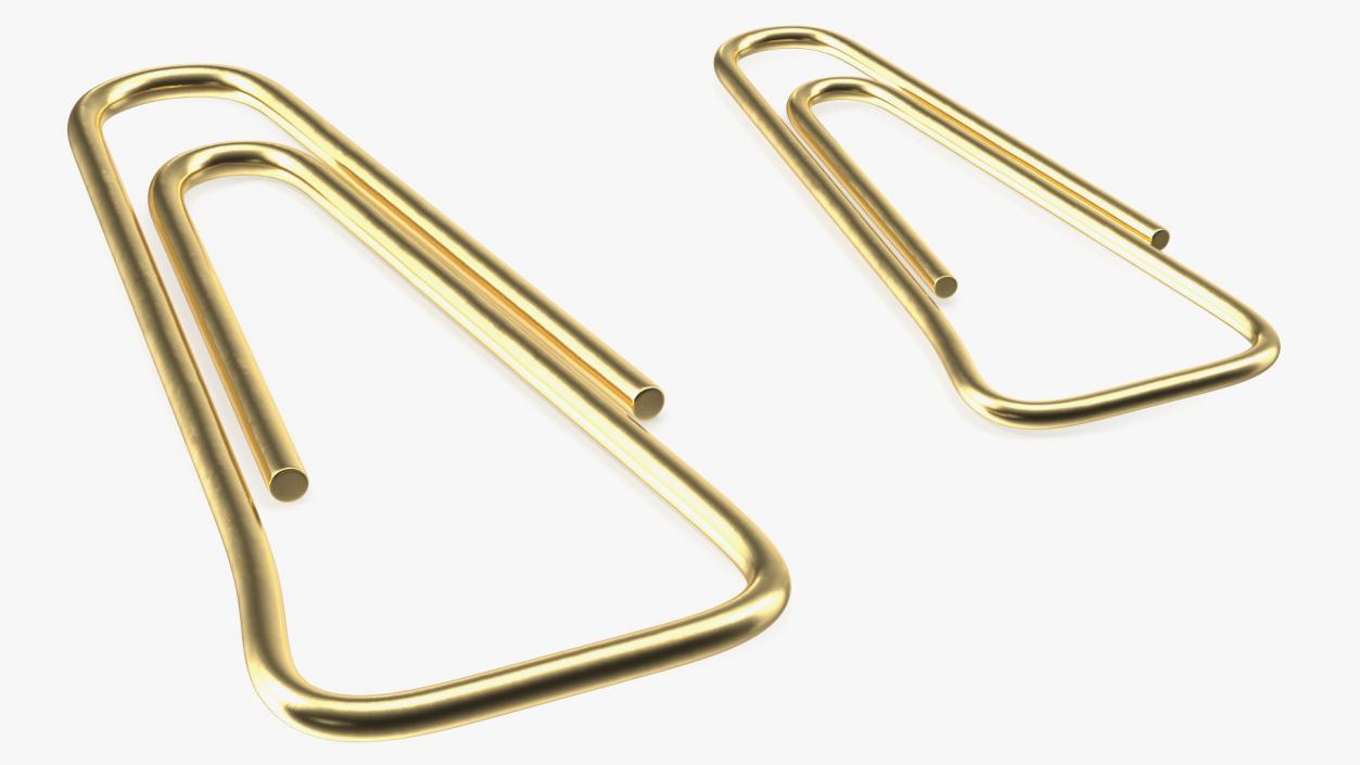 Paper Clip Triangular Shape Gold 3D