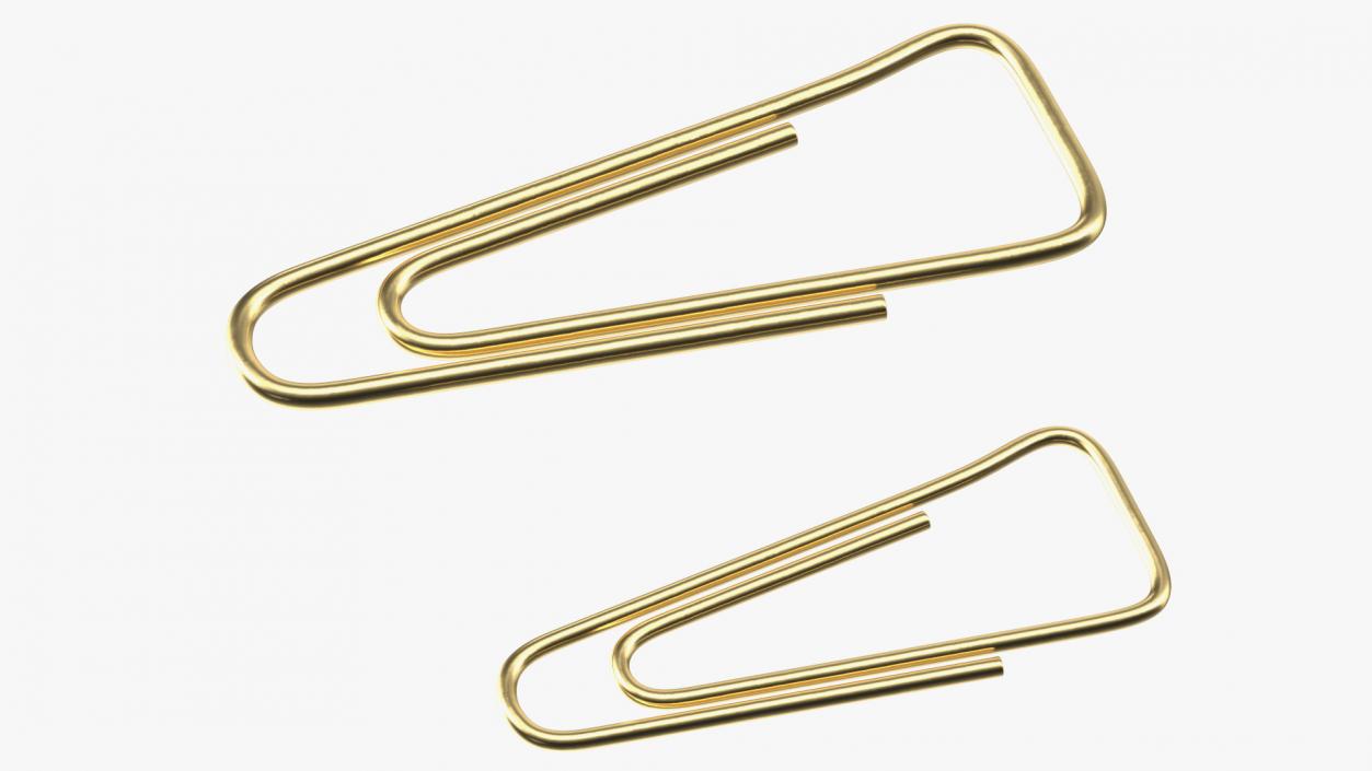 Paper Clip Triangular Shape Gold 3D