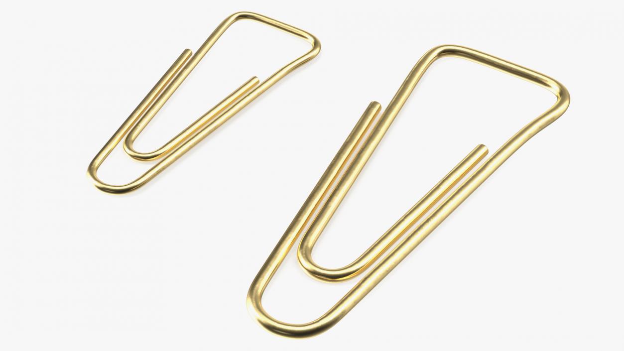 Paper Clip Triangular Shape Gold 3D