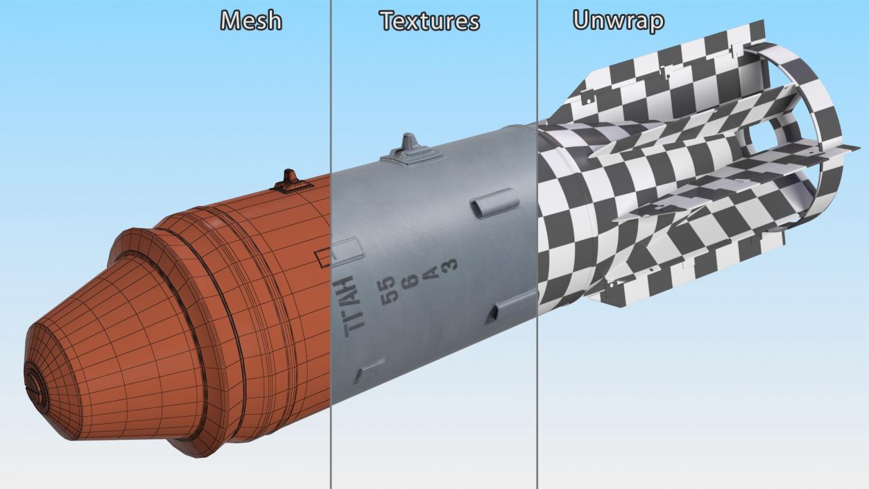 Russian FAB 3000 Air Bomb 2 3D