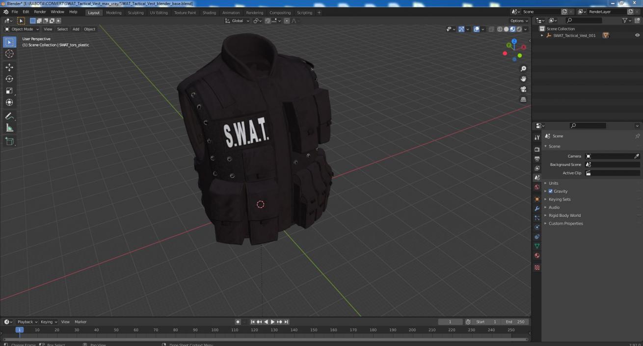 3D SWAT Tactical Vest model