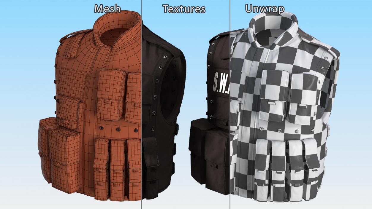 3D SWAT Tactical Vest model