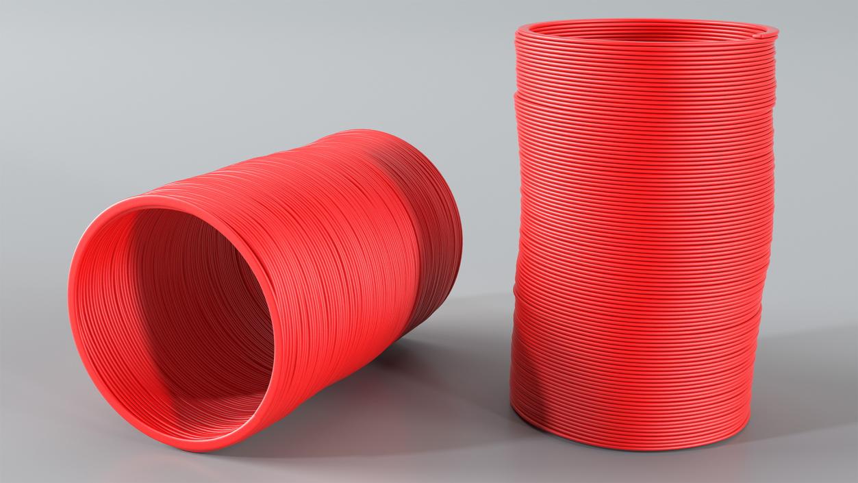 Plastic Slinky Toy Spring Red 3D model