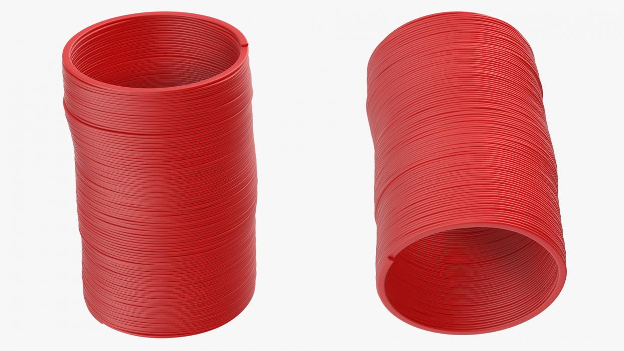 Plastic Slinky Toy Spring Red 3D model