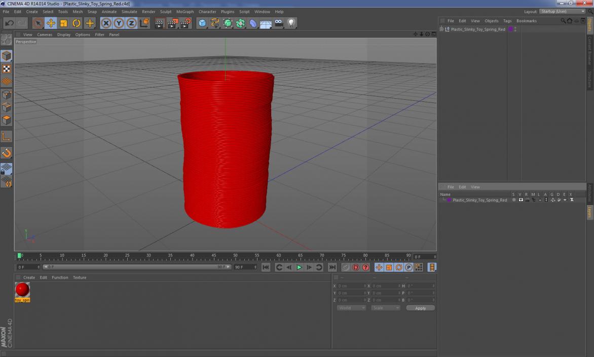 Plastic Slinky Toy Spring Red 3D model