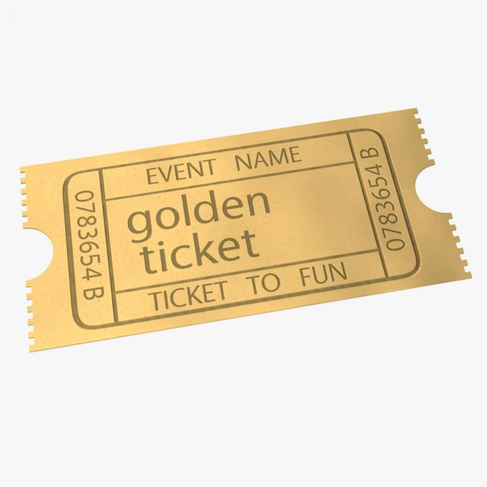 3D Golden Ticket for Event model