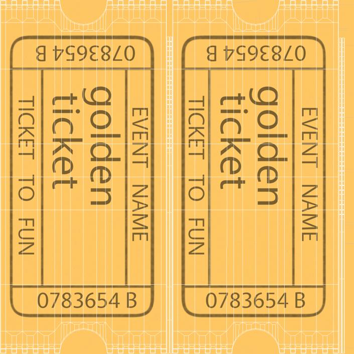 3D Golden Ticket for Event model