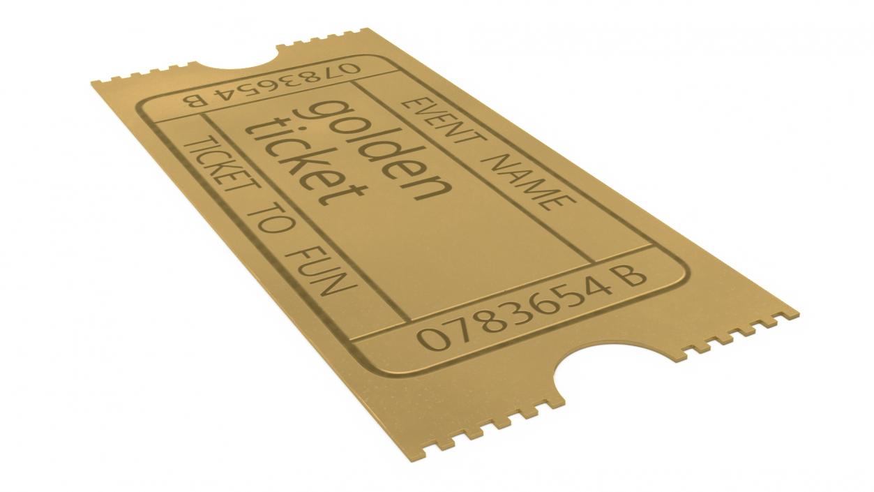 3D Golden Ticket for Event model