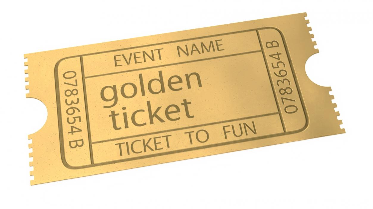 3D Golden Ticket for Event model