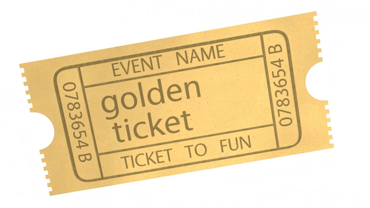 3D Golden Ticket for Event model