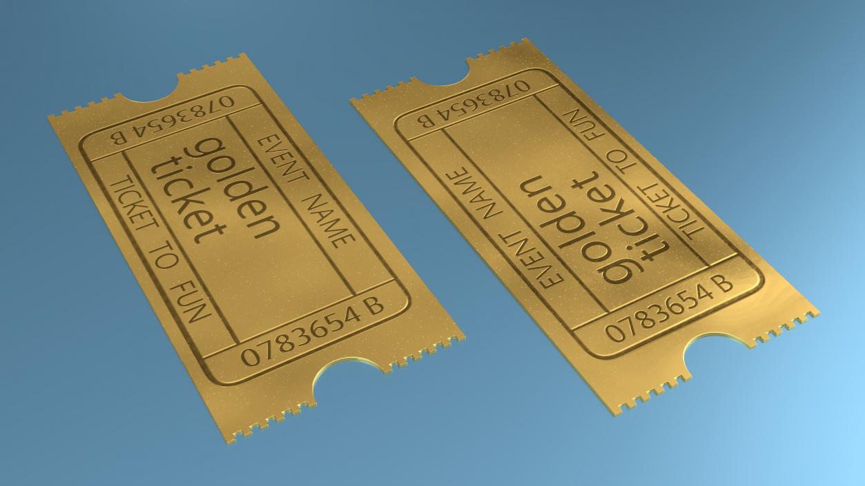 3D Golden Ticket for Event model