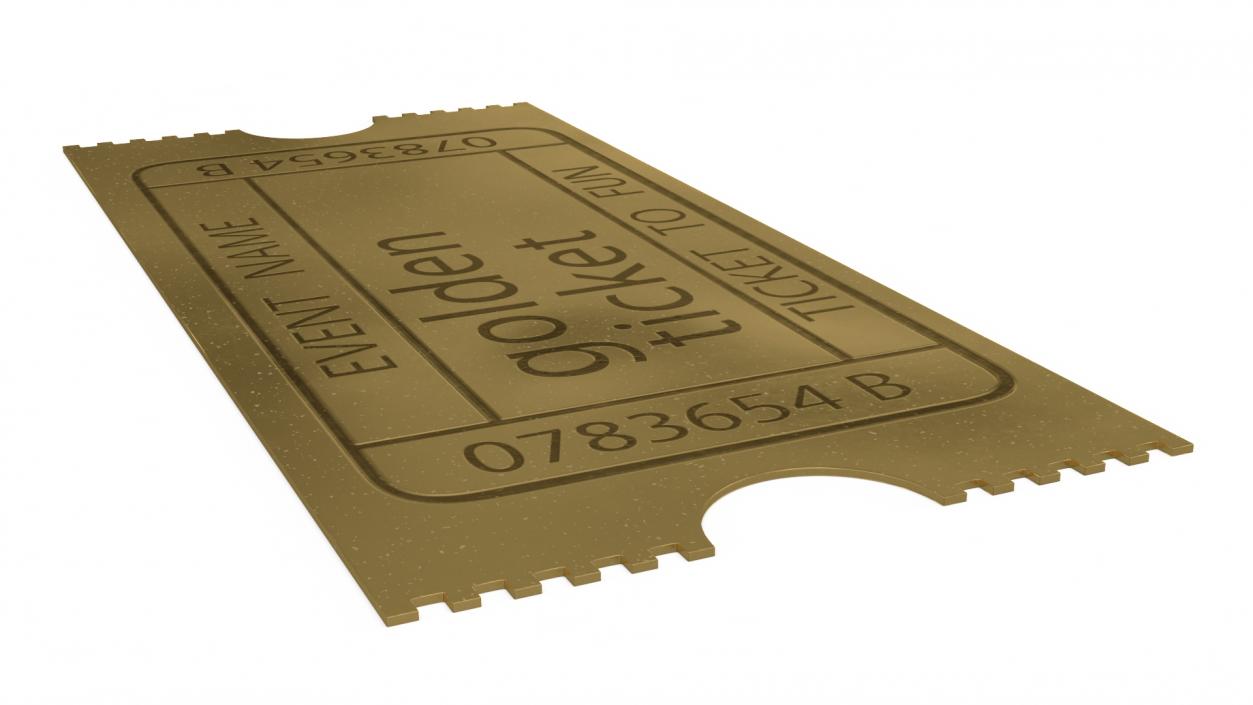 3D Golden Ticket for Event model