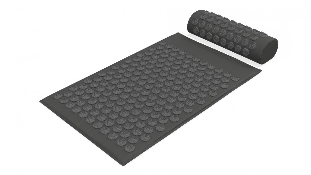 3D Wellness Acupressure Mat and Pillow Black