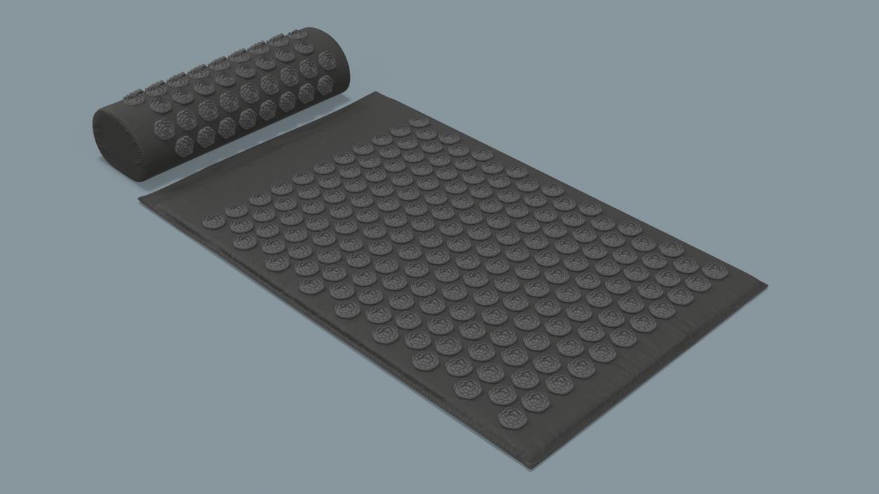 3D Wellness Acupressure Mat and Pillow Black