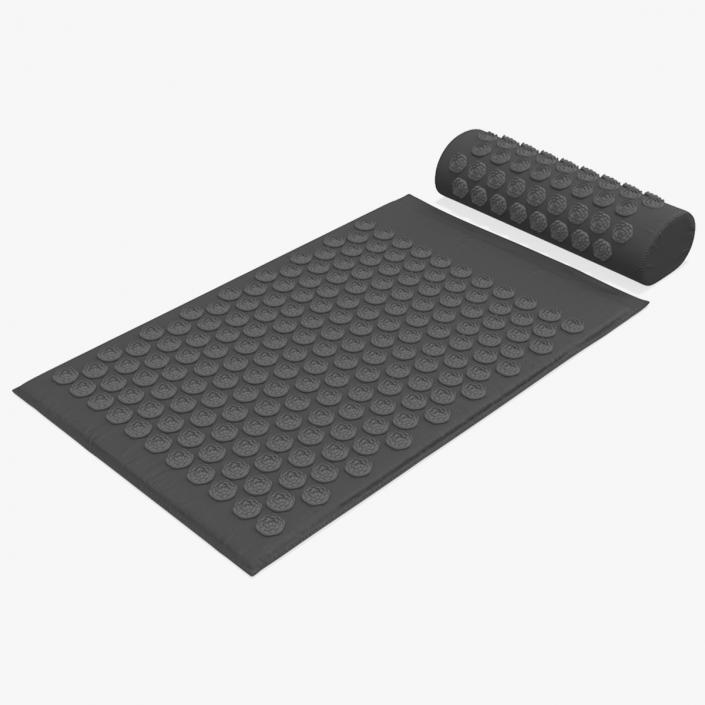 3D Wellness Acupressure Mat and Pillow Black