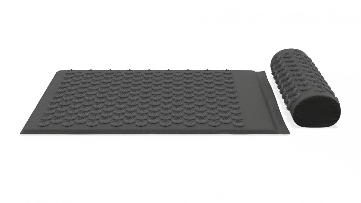 3D Wellness Acupressure Mat and Pillow Black