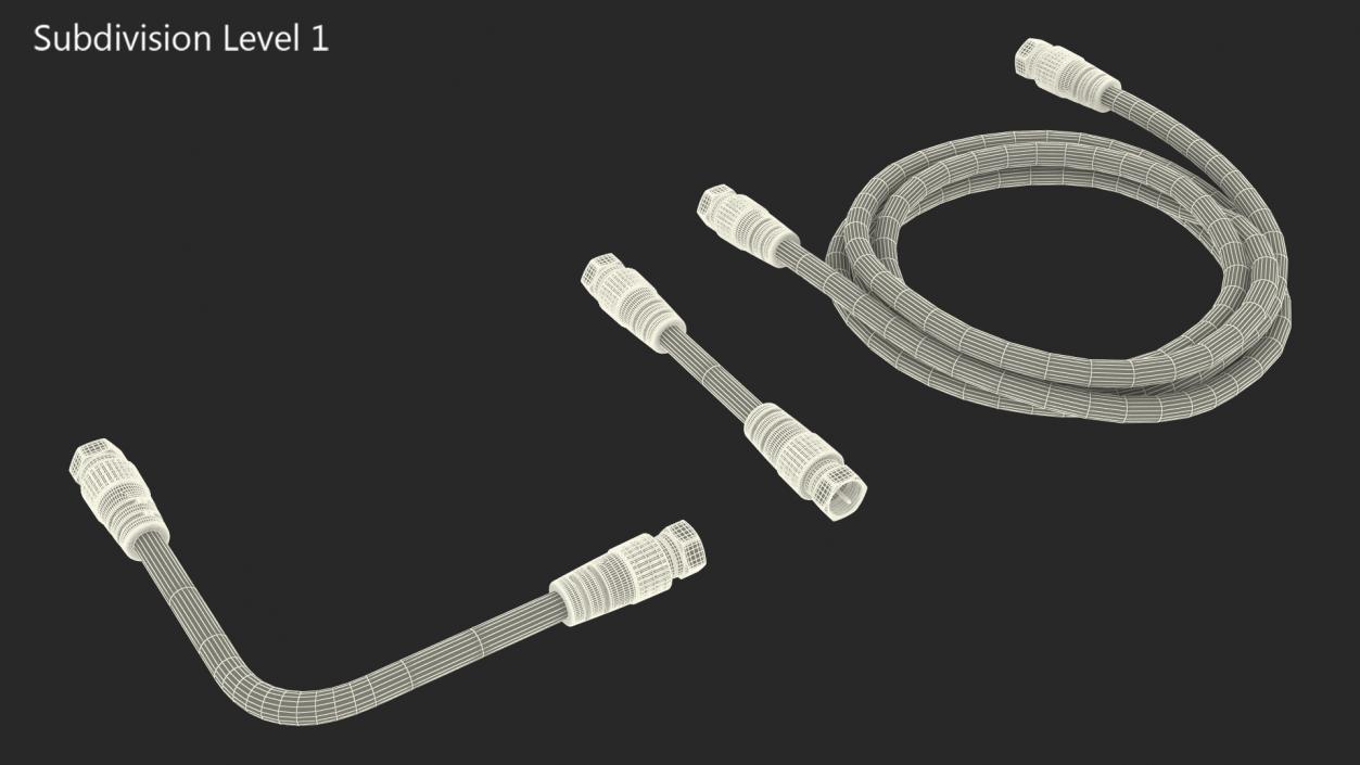 3D model Coaxial Cable and Extender Set