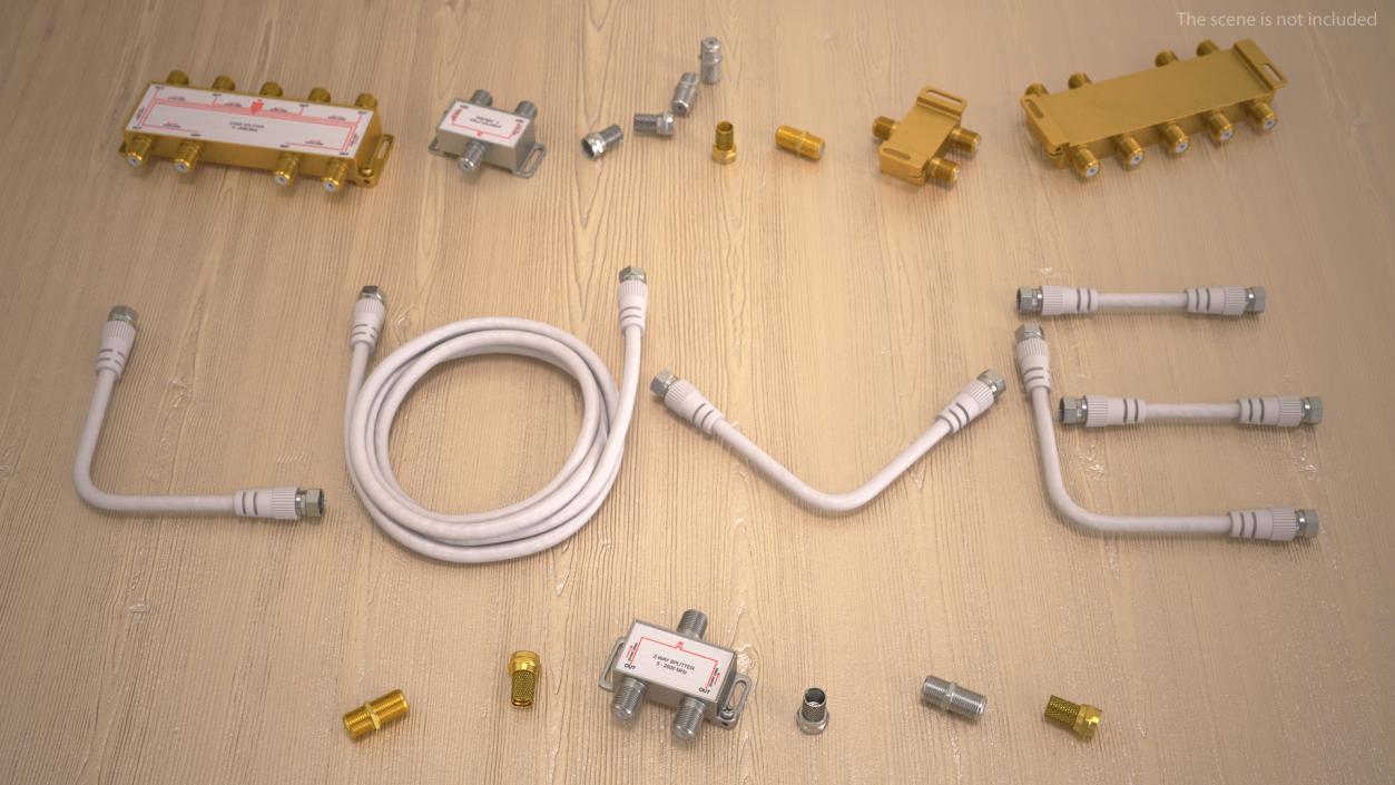 3D model Coaxial Cable and Extender Set