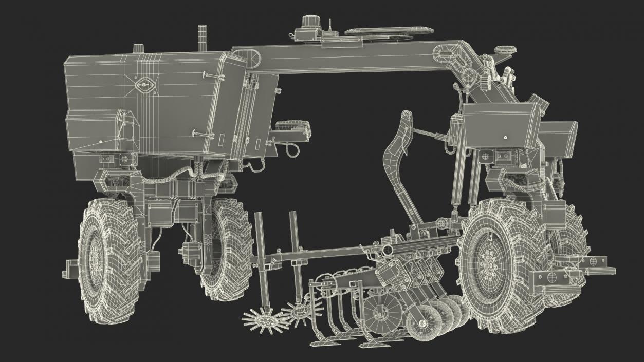 Old Autonomous Farm Robot Orio Naio Rigged 3D