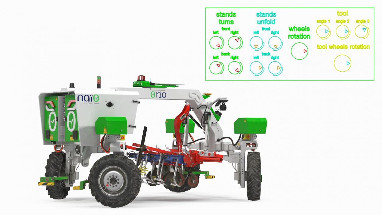 Old Autonomous Farm Robot Orio Naio Rigged 3D