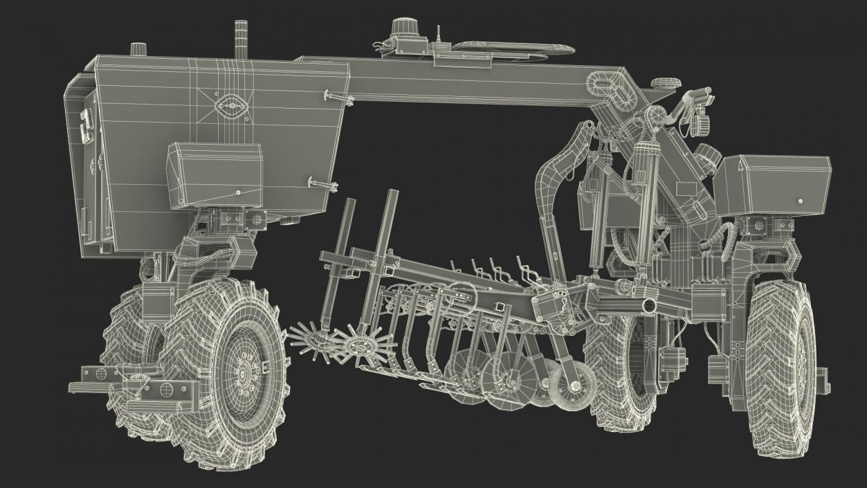 Old Autonomous Farm Robot Orio Naio Rigged 3D