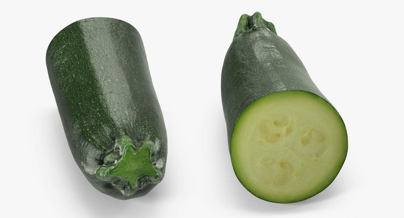 3D Zucchini Half model