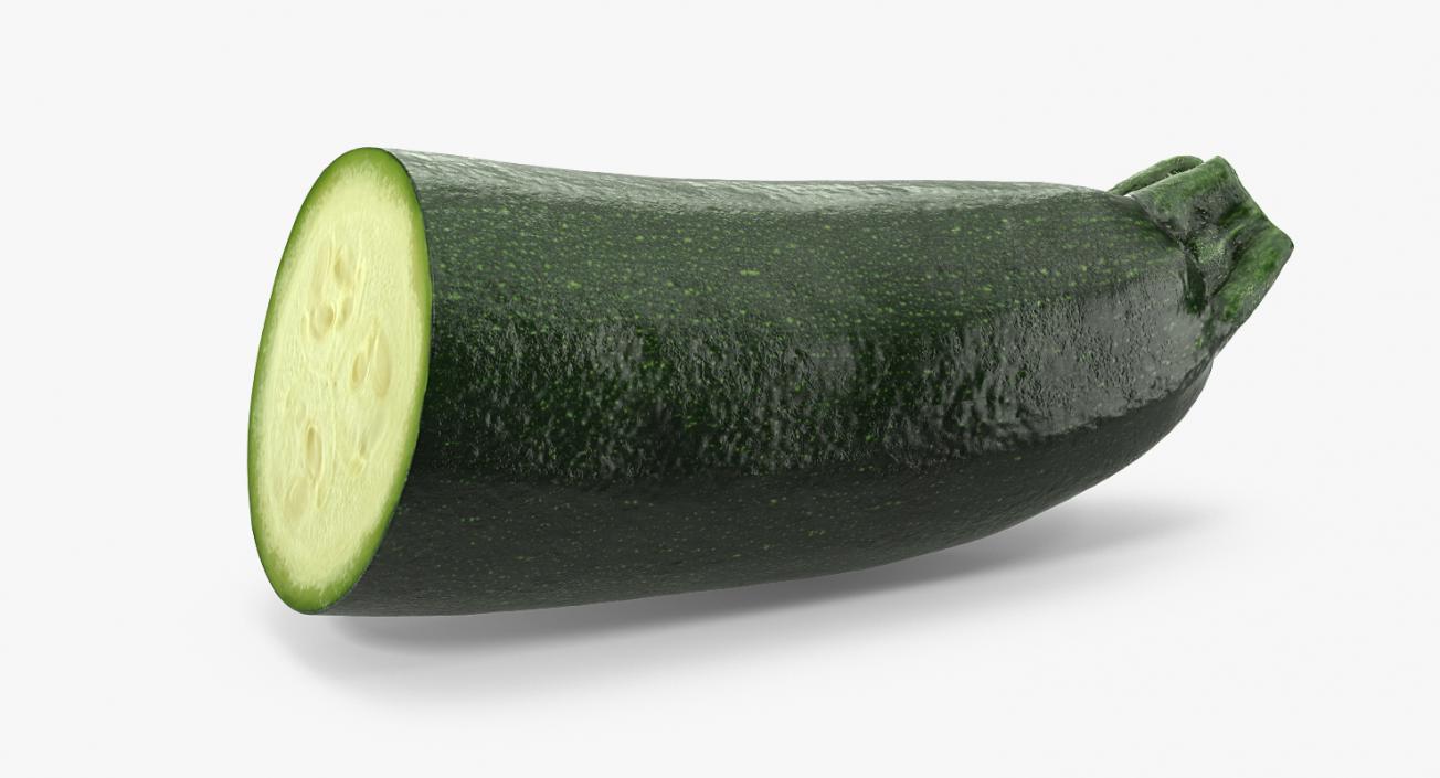 3D Zucchini Half model