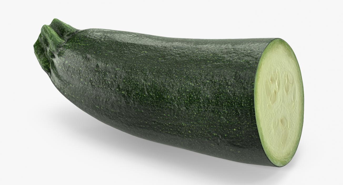 3D Zucchini Half model